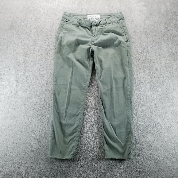 Frank & Eileen Pants - Frank & Eileen Pants Womens‎ 6 Green Wicklow Italian Chino Raw Hem Luxury